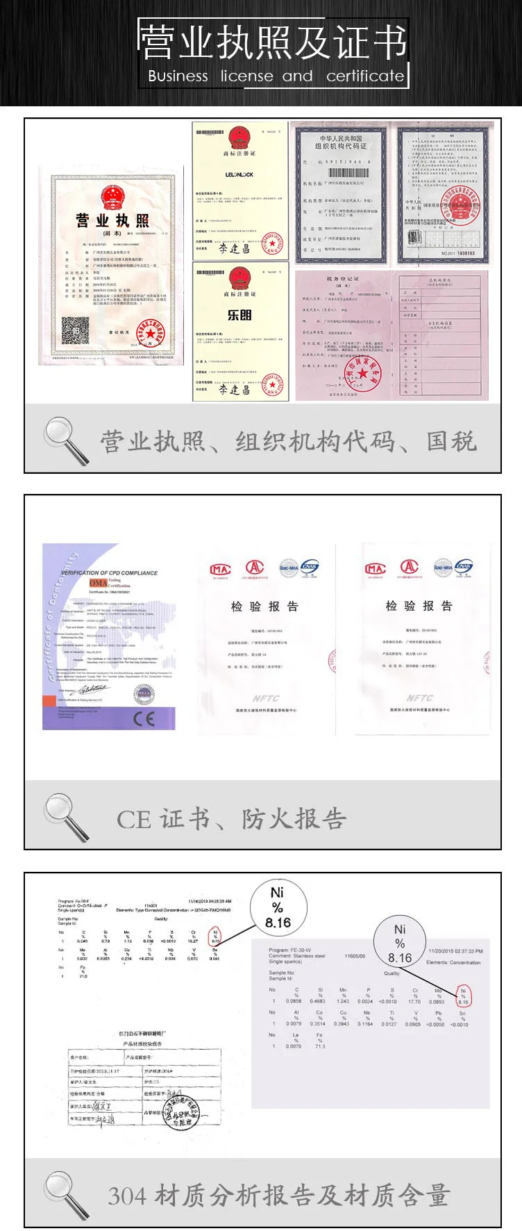 新版营业执照及证书