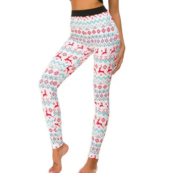 

2020 Fashion Women's HOT Leggings Pants Print High Waist Leggings Happy Christmas Party Long Pant Ladies Christmas Trousers