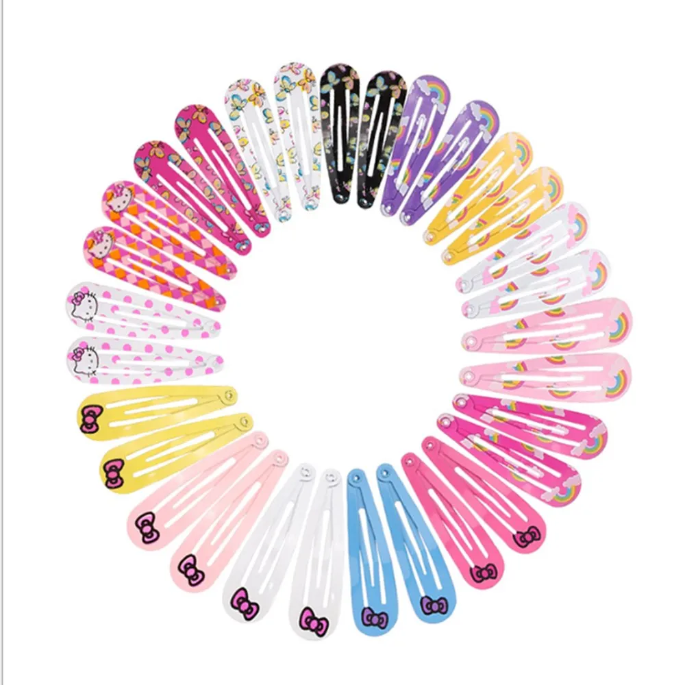 

18/20/30pcs Butterfly Rainbow Print Painted Bb Clip Little Girl Cute Hair Clip Cartoon Rainbow Hair Clips Hair Accessories