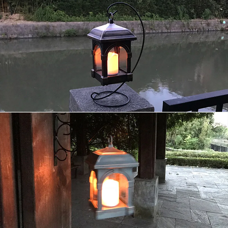 

Waterproof Solar Lantern Hanging Candle Lights Patio Lawn Garden Decor Outdoor Lamp FOU99