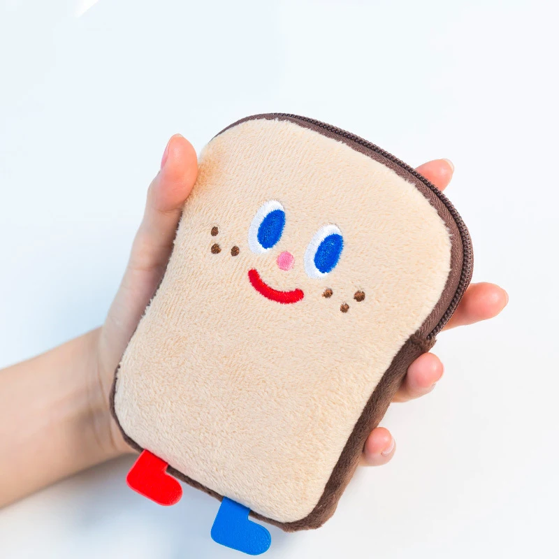 Beige Bentoy фланелевый мягкий хлеб для девушек, кошелек для монет, студенческий автобус, отделение для банковских карт, женская сумка для телефона, сумка для хранения денег, органайзер для монет, чехол - Цвет: Beige