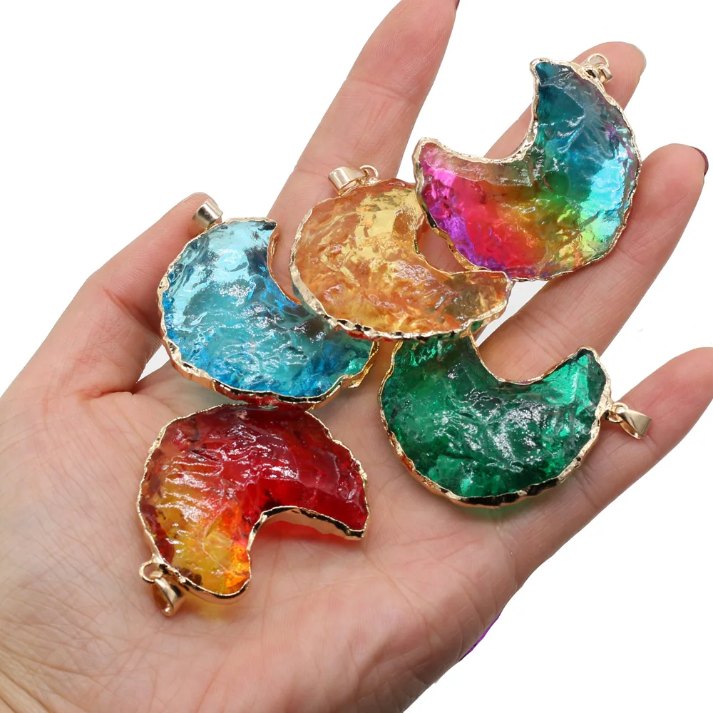 1PC Heißer Verkauf Natürliche Kristall Anhänger Unregelmäßigen Bunten Regenbogen Stein Quarz Chakra Rock-Charms für Schmuck Machen DIY Halskette