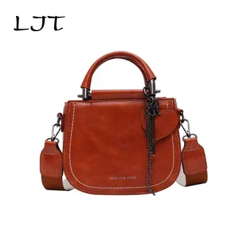 

LJT Vintage Female Small Saddle Bag Handbag Fashion Korean Woman Tassel Bag Tote Crossbody Bags For Women 2019sac a main femme