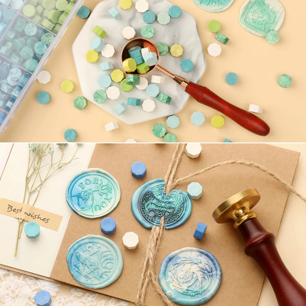 Octagon Sealing Wax Beads Mixed Color Seal Stamp Wax Tablet Pill for Envelope Wedding Invitation Waxes Craft Decoration 100pcs sealing wax beads sealing wax beans wax seal beads