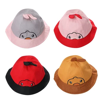 

Cute Cartoon Sided Cotton Baby Hat Infant Girls Bucket Hat Beach Cap Spring Summer Outdoor Sun Shade Hats