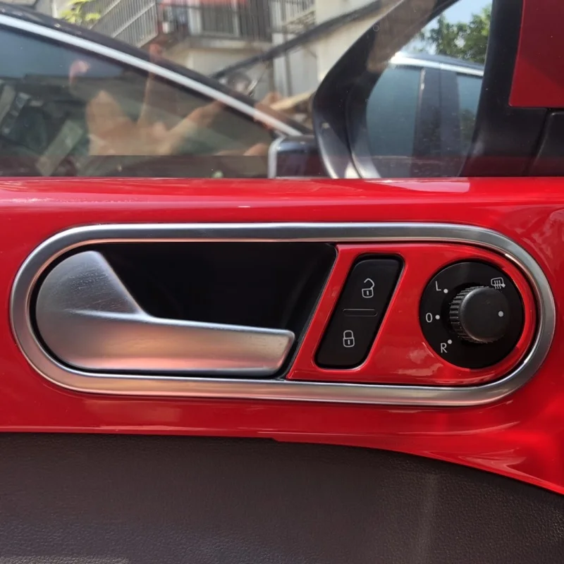 Red Car Interior Styling A/C Window Control Panel Cover Shift Knob Gear Panel Moulding Trim for Volkswagen Beetle 2013