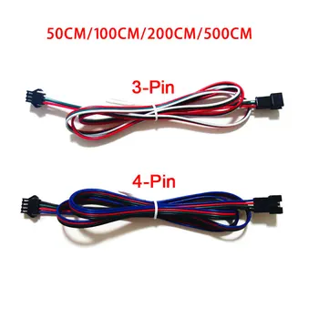 

50CM 100CM 3Pin 4Pin Extension Cable 0.5M 1Meter 22AWG JST SM Plug Male to Female Wire Connector Cable