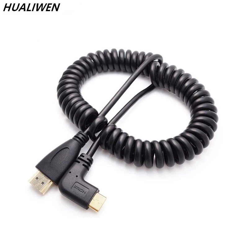 Mini mini HDMI to 90 градусов правый локоть HD пружинная линия SLR специальная Растяжка 2 5