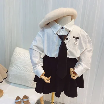 

Mihkalev Fashion Toddler Baby Girl 2Pieces Outfit Set White Shirts And Skirt Children Clothing Set Kids Girls Tracksuit Costume