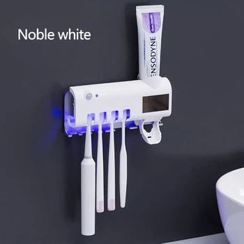 

2020 Newest Smart UV Toothpaste Holders Toothbrush Sterilizer Squeeze Disinfection Solid Color Toothpaste Rack Bathroom Box Lot