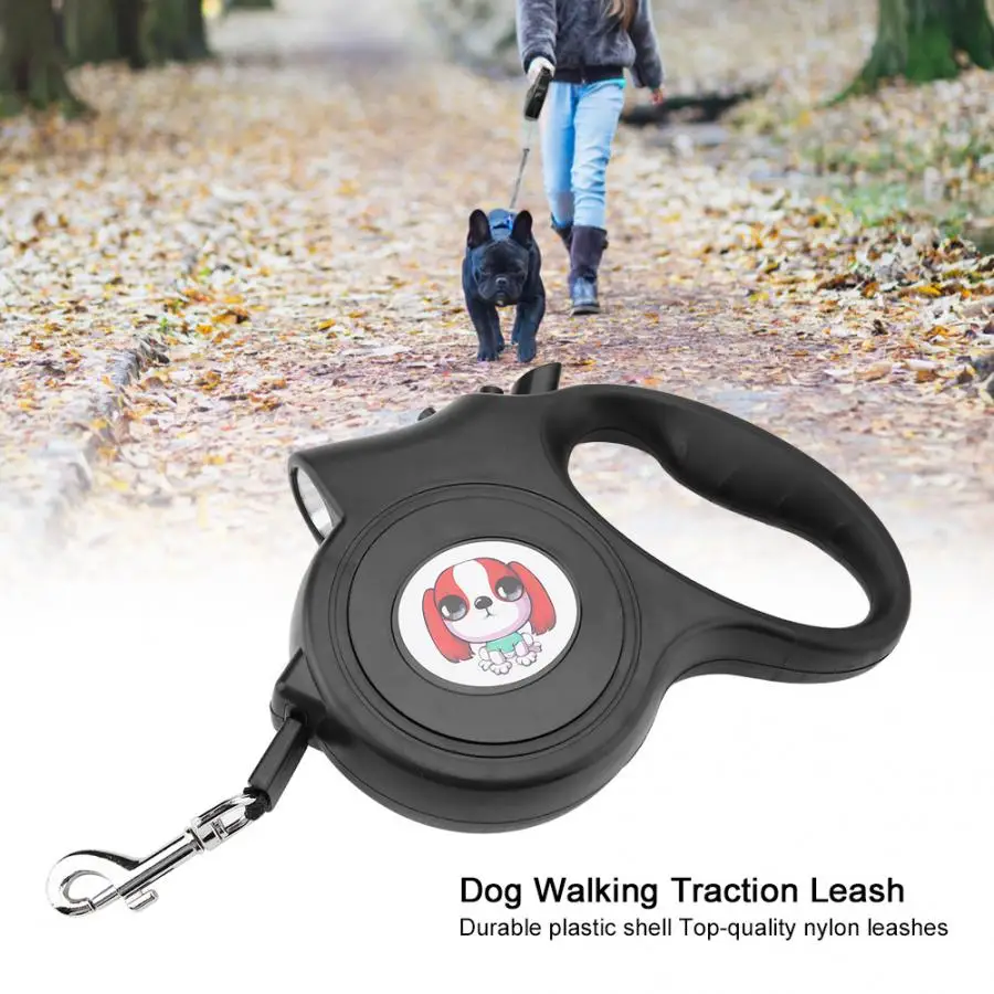 

5M Retractable Automatic Winding Rope with LED Light Dogs Walking Traction Leashes Puppy Dogs Cats
