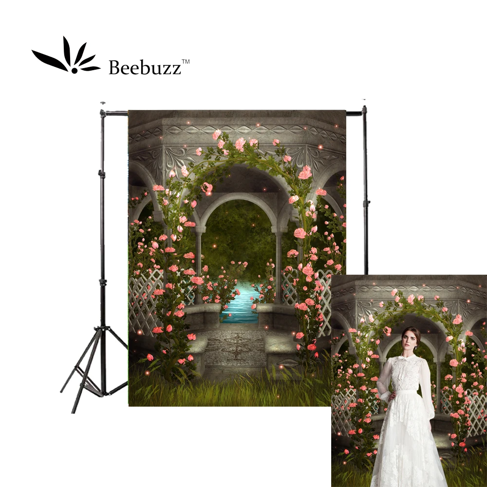 

Beebuzz photo backdrop green courtyard backgroung garden style photo background personal photo photophone