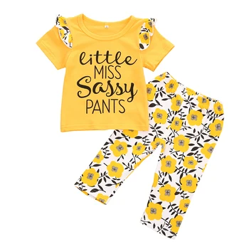 

Autumn Baby Girls Clothes Newborn Sets Outfit 2020 Spring Long Sleeve Romper Flower Long Pants Cotton 2Pcs Kid Clothing