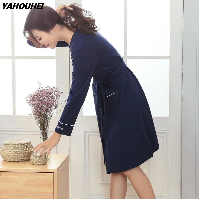 

100% Cotton Kimono Japanese Robes for Women 2020 Fashion Autumn Winter Long Sleeve Bathrobe Female Lounge Homewear Home Clothing