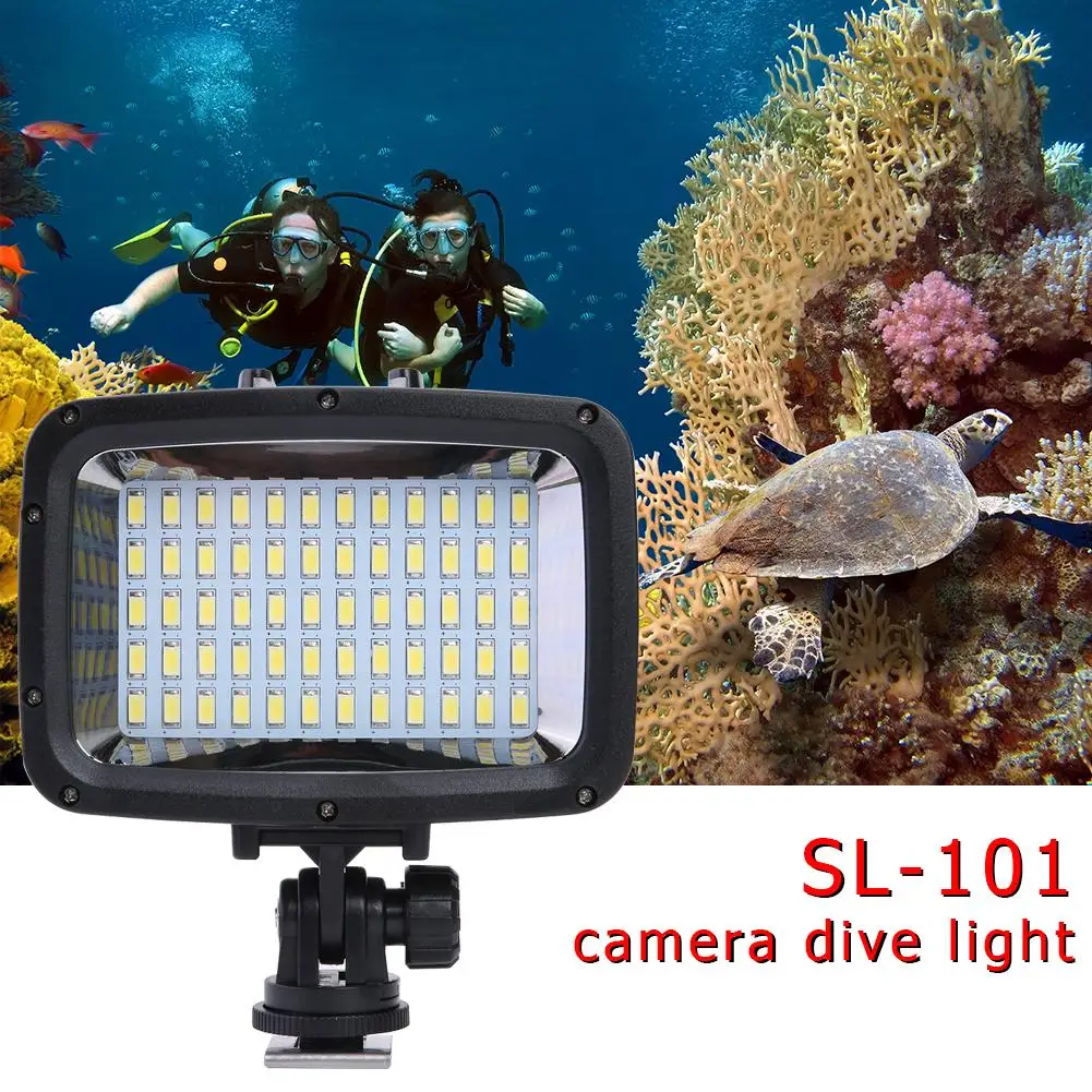 

12W SL-101 60 LED Lights Diving Camera Video Fill Light 1800LM Photography Lamp Underwater Light 5500-6000K for GoPro Hero 3 4