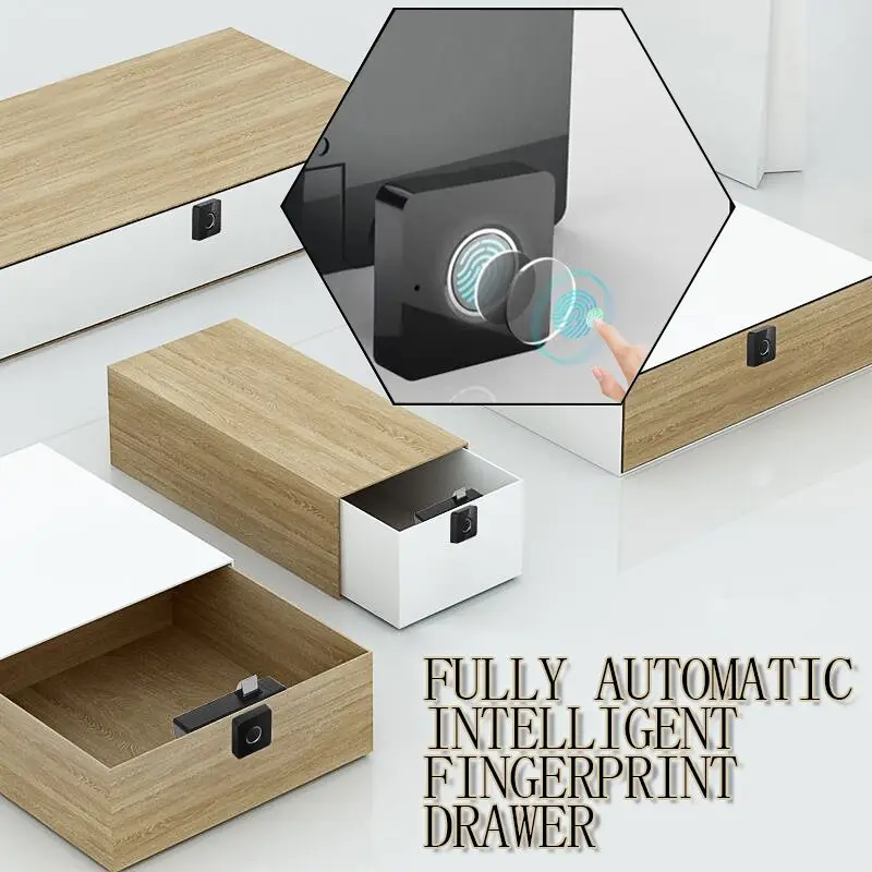 

Smart Fingerprint Lock Fully Automatic Wood Door Lock Security Alarm File Cabinet Lock Clothes Storage Digital Electronic Lock