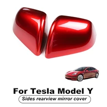 Auto Seite Tür Spiegel Abdeckung Für Tesla Modell Y 2021 Rückspiegel Abdeckung ABS Schutzhülle Außen Änderung Zubehör