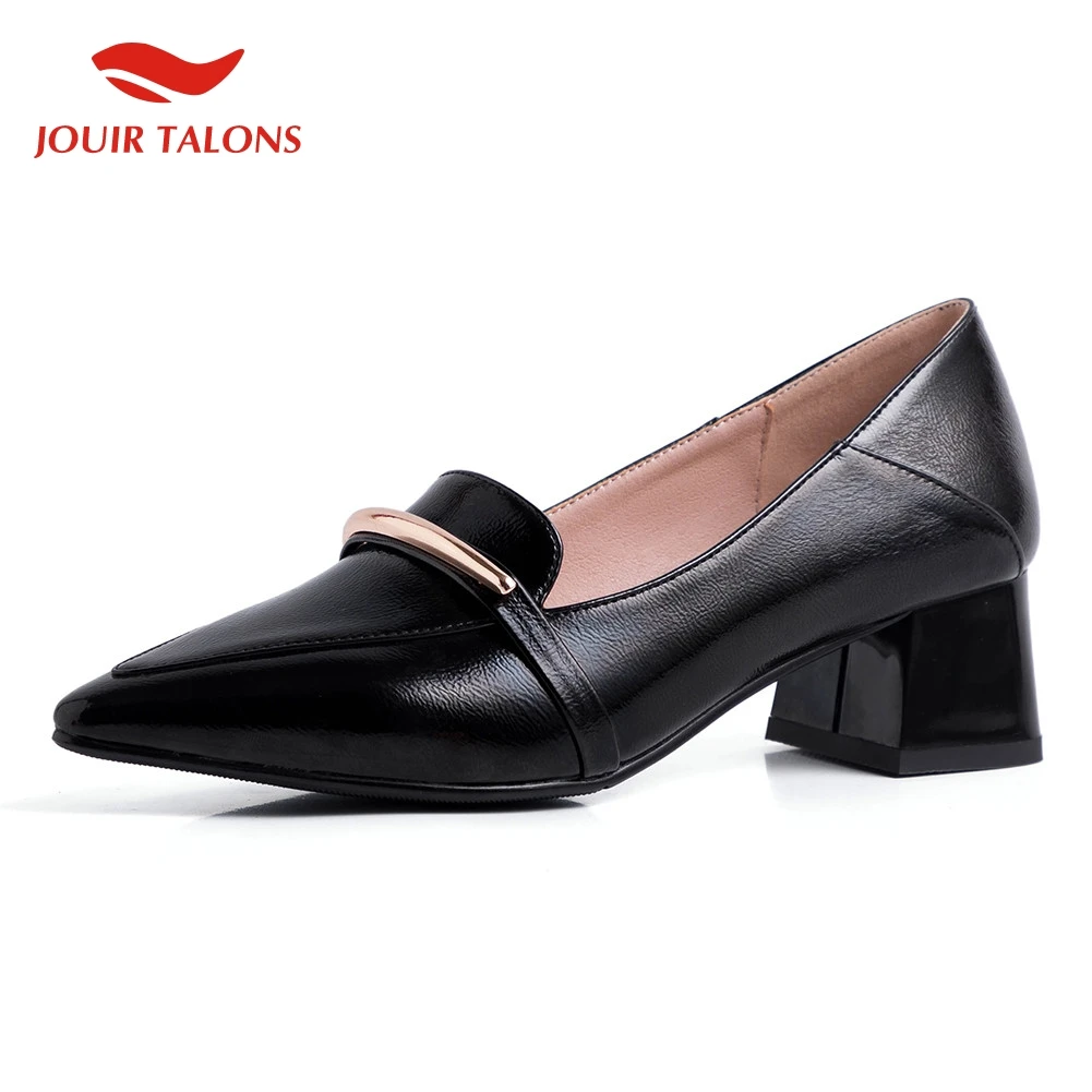

JOUIR new arrivals 2020 Chunky Heels Slip On dropship Shoes Woman Pumps Female Pointed Toe Concise Pumps Women Shoes