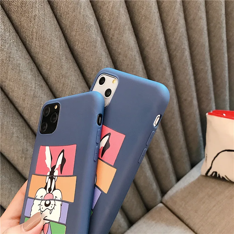 Мультяшный чехол для телефона с кроликом для iphone 11 11Pro Max XS Max XR XS Мягкий Силиконовый ТПУ чехол для iphone 7 8 6 6S Plus оболочка