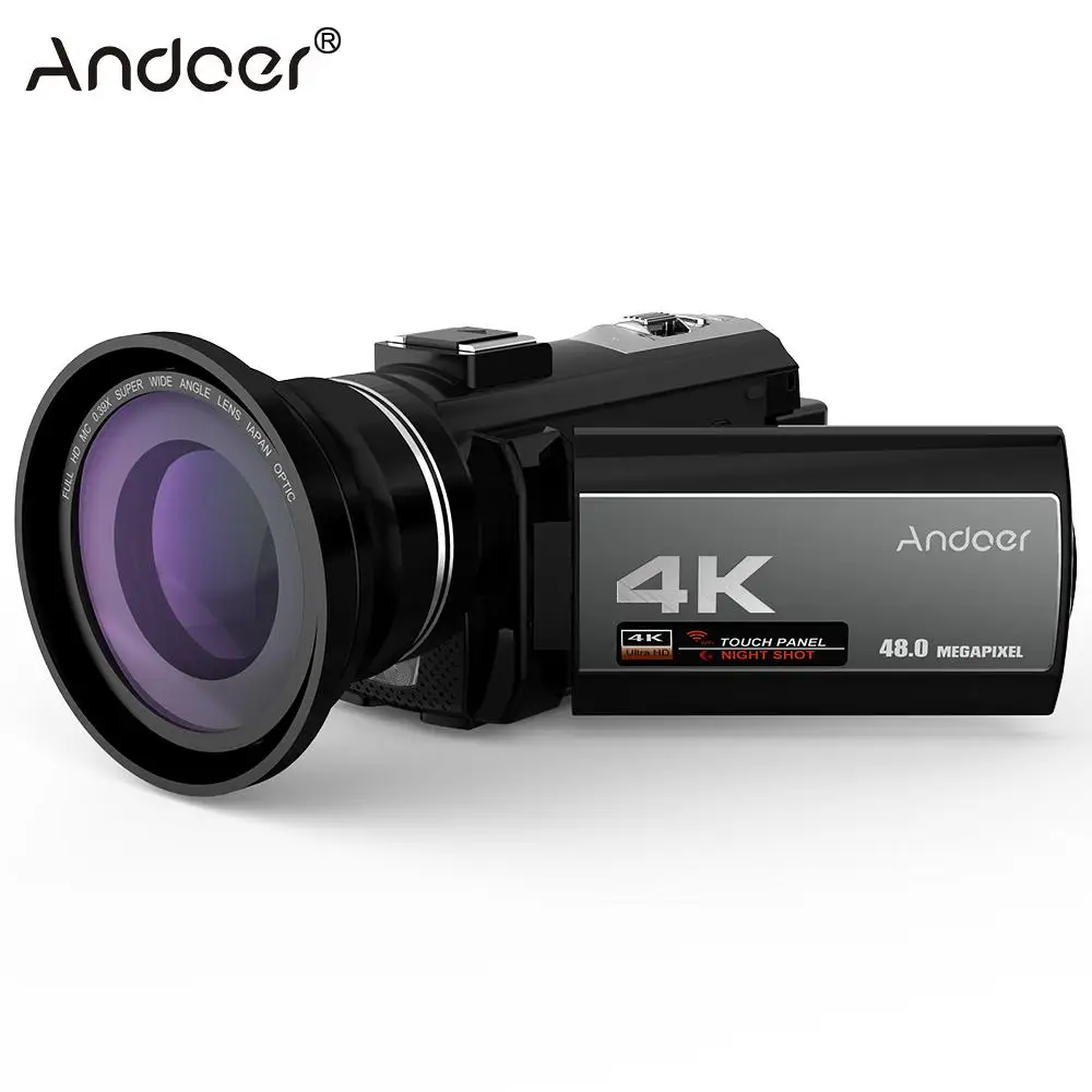 

Andoer Home Use Camera 4K 48MP WiFi Digital Video Camera Camcorder with 0.39X Wide Angle Lens 3.0" Touch Screen Video Camera