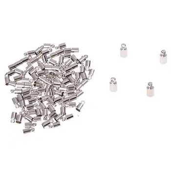 

100 X Silver Tone Jewelry Finding End Caps Beads 8x4mm HOT