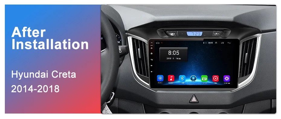 Top Junsun V1 Android 9.0 2GB+32GB DSP Car Radio multimedia Video player GPS Navigation For hyundai Creta ix25 2 din no dvd 0