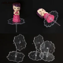 Holaroom 20шт практичные подставки для пирога прозрачные пластиковые помадки держатели шоколада украшения Нижний Кронштейн кухонные аксессуары