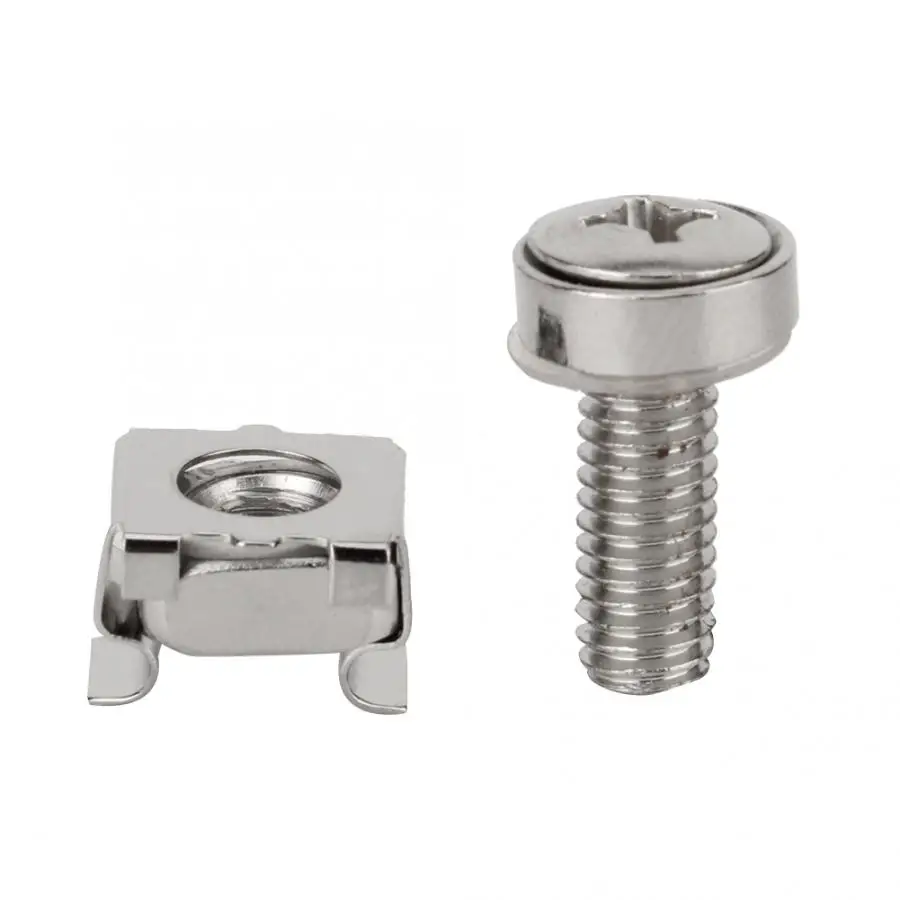 for bolts 50Pcs/Set M6x20 Network Cabinet Rack Screws Captive Nut Cage + M6 Nuts Car Accessories | Автомобили и мотоциклы