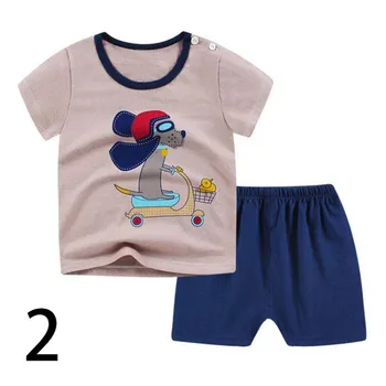 

summer baby boy clothes set fashion 100% cotton children sets body suit kids t-shirt+shorts 2 pieces set Children Outfits TZ02