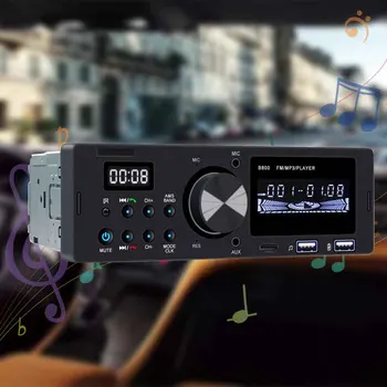 

DC 12V Aux FM Radio Car MP3 Player Audio Portable Two Displaying Screens USB 4 Channel With Microphone Stereo Travel MMC TF Card