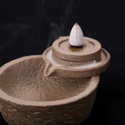 Небольшой каменный обратный поток ладан сандалового дерева китайский орлидый "ладан горная печь запеченный керамический вид инсе