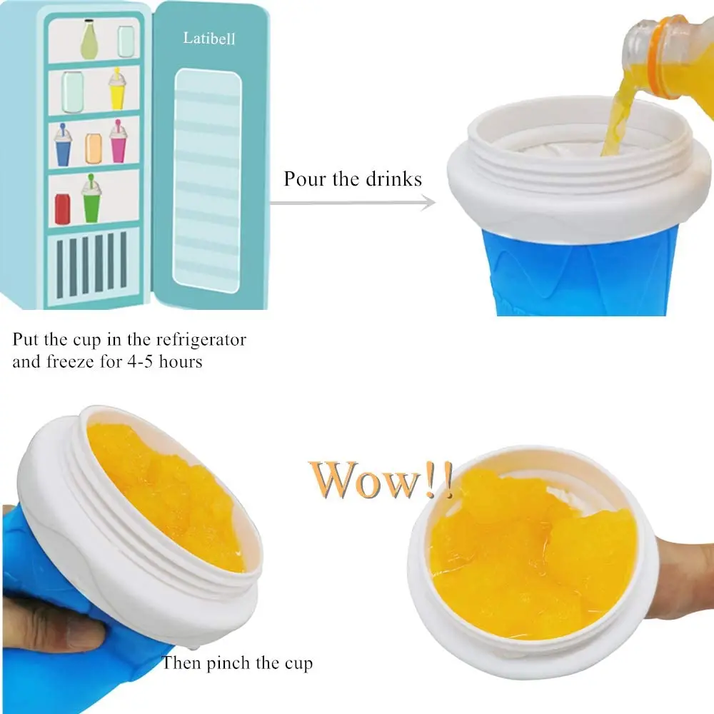  Slushy cup Slushie Squeeze Cup, No Freezing Liquid Quick Frozen  Magic Slush Squeeze Cup, Suitable for Family Kids To Make Smoothies and  Homemade Milkshakes Orange ONE SIZE: Home & Kitchen