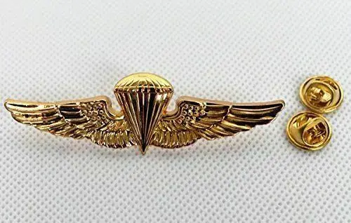 tomwang2012. WW2 US NAVY PARACHUTE PARACHUTIST LANDINGS WINGS BADGE PIN CLASSIC MILITARY