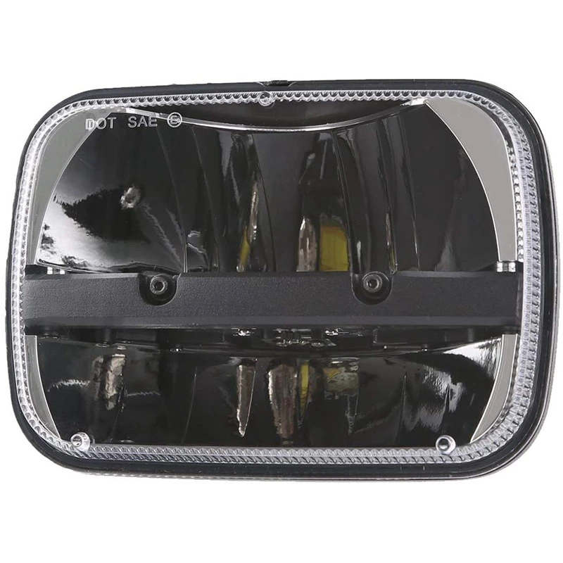 

2 PCS Rectangular 5 x 7 15.2 x 17.8 cm LED Headlight High and Low Beam Headlights Suitable for Jeep Wrangler YJ Cherokee XJ Truc