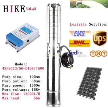 

Hike solar equipment 4" magnetic 2HP brushless dc solar pump for irrigation submarine deep well pump 4SPSC13/56-D168/1500