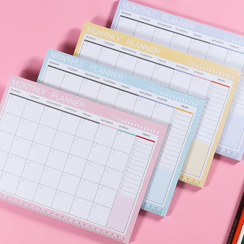 

A4 Undated Monthly Plan Paper Note Pad 54 Sheets DIY Month Scheduler 2020 New Version