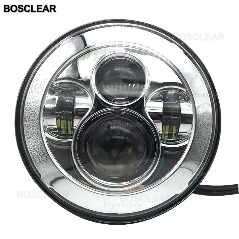 7 дюймов круглые светодиодные фары неограниченный Rubicon uaz4x4 Land Rover Hummer Suzuki Samurai Nissan ToyotaFJ Mazda Miata Ford F150 - Цвет: 40 without DRL slive