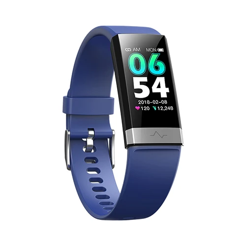 blue PPG+ ECG+ HRV смарт-браслет IP68 Водонепроницаемый умный Браслет пульсометр кислород монитор крови фитнес-трекер gps Спорт для Android IOS - Цвет: blue