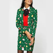 8 цветов, рождественские Женские блейзеры, костюмы, Осень-зима, комплект из двух предметов, топ и юбка, Женская повседневная одежда размера плюс, Рождественская одежда