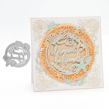 

English Pattern Circle Craft Metal Cutting Frame Templates Scrapbooking Embossing Paper Cards Photo Album Craft Stencils Dies