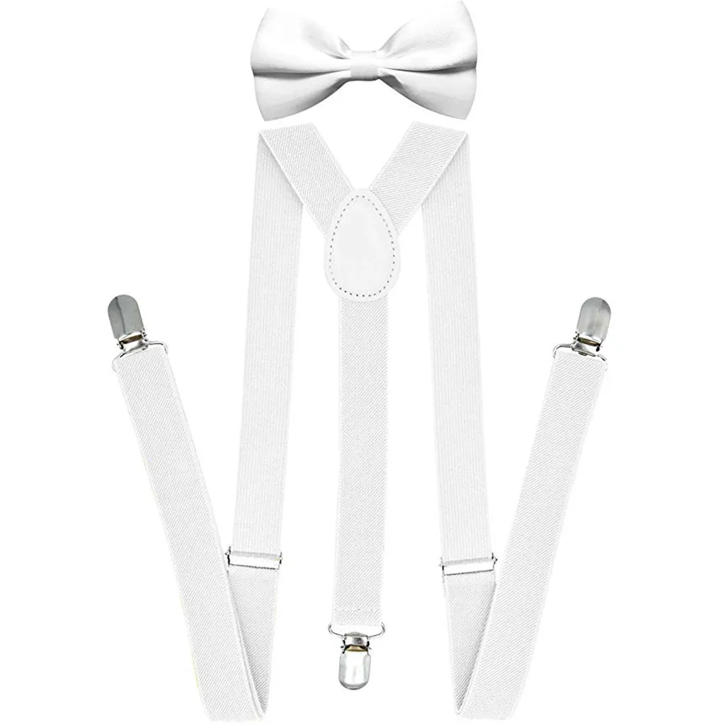 Горячая Мода регулируемые и эластичные мужские подтяжки с галстуком-бабочкой, набор подтяжки, наряды для девочек и мальчиков