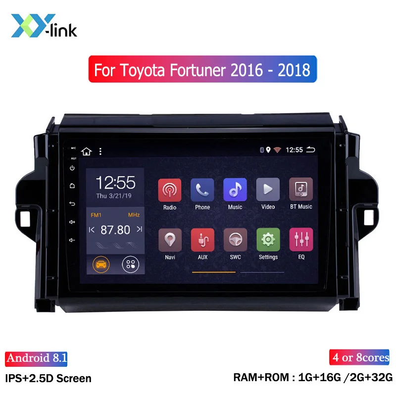 

Touch Screen Android car multimedia player GPS Navigation system for Toyota Fortuner 2016-2018 radio accessories no 2 din dvd