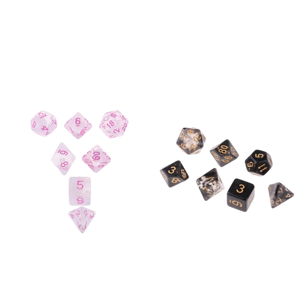 7Pcs Multi-Sided Dice for Dragons and Dungeon Board Game Play Gaming Cube