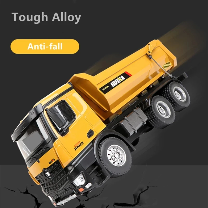 High Simulation Dump Truck Electric Alloy 10CH 10KG Loading RC Dump Truck Flash Light Music Engineering Vehicle Large Size Cars 2