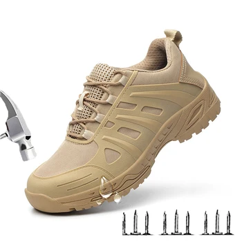 

Men's Safety Shoes Steel Toe Structure Protective Shoes Lightweight Breathable Shockproof Work Shoes Sports Shoes Men