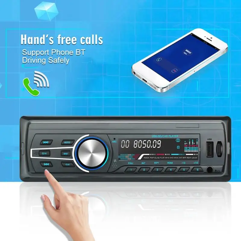 1 Din автомобильный Радио плеер в тире стерео аудио RM-JQ1583C USB FM радио Bluetooth Hands-free головное устройство MP3 музыкальный плеер универсальный