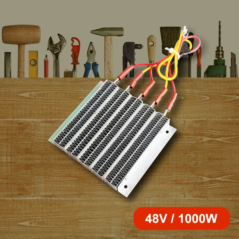 48V 1000W PTC ceramic air heater conductive type constant temperature ceramic aluminum With wiring 100B4 130*125*15mm
