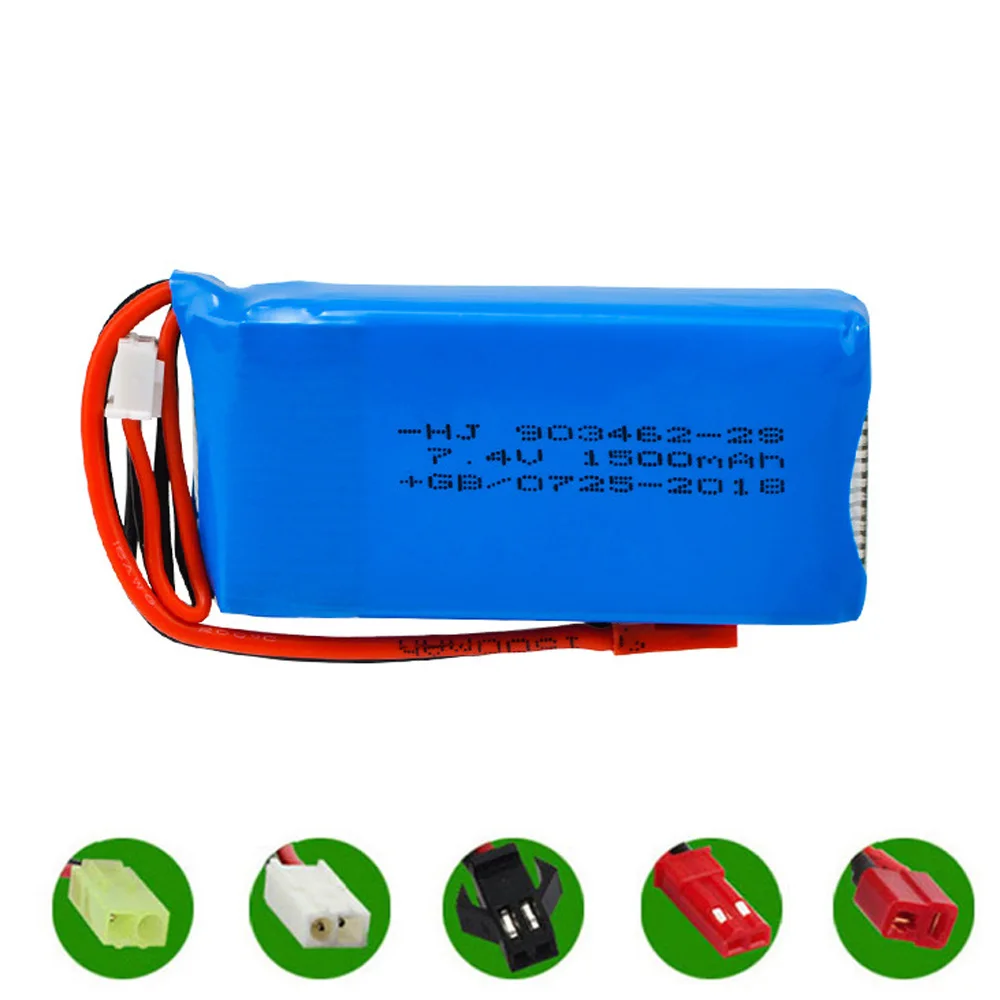 

7.4V 1500mah Lipo battery JST/T/SM Plug for WLtoys V913 L959 L969 L979 L202 L212 A959 12428 HJ816 HJ817 RC car parts toy Battery