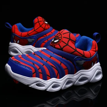 

Casual Kids Shoes LED Children Sneakers Boys Luminous Shoe Caterpillar Child Trainers Glowing Spiderman Lighted Toddler Footwear