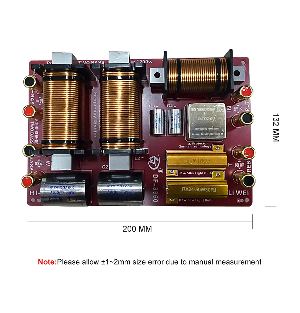 AIYIMA Профессиональный 2 Way кроссовер аудио ВЧ два бас 1200W для декорирования сцен на открытом воздухе колонки делитель частоты фильтра «сделай сам» для дома Театр